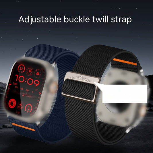 Stretch Nylon Woven Strap Applewatch Strap Double-sided Twill Adjustable Buckle Woven Strap