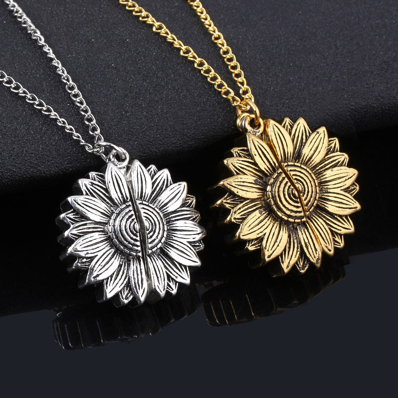 "You Are My Sunshine" Sunflower Necklace