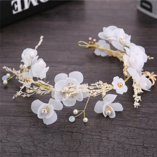 Wedding Headdress Full Of Gypsophila Dried Flowers Forest Hair Accessories