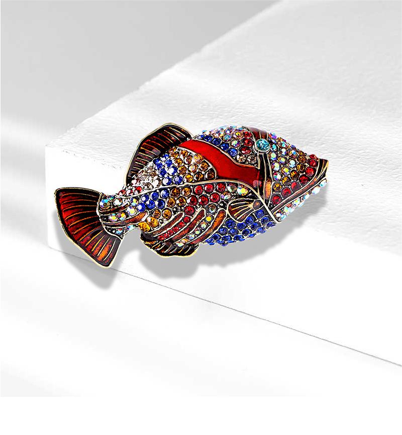 Diamond Tropical Fish Alloy Mid-ancient Vintage Niche Unique Retro Style Exquisite Clothing Pin