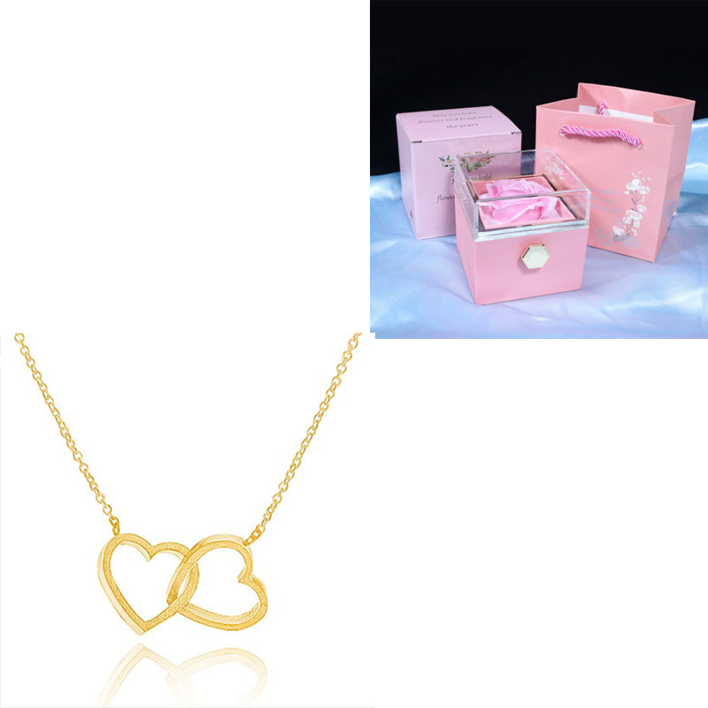 Double Heart Pendant Necklace