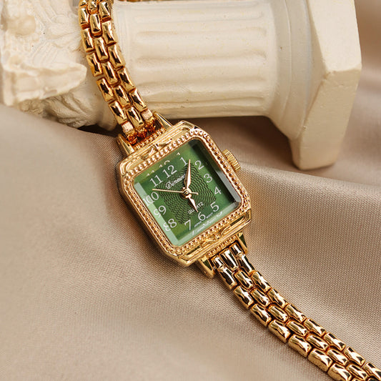Emerald Cascade Vintage-Inspired Watch