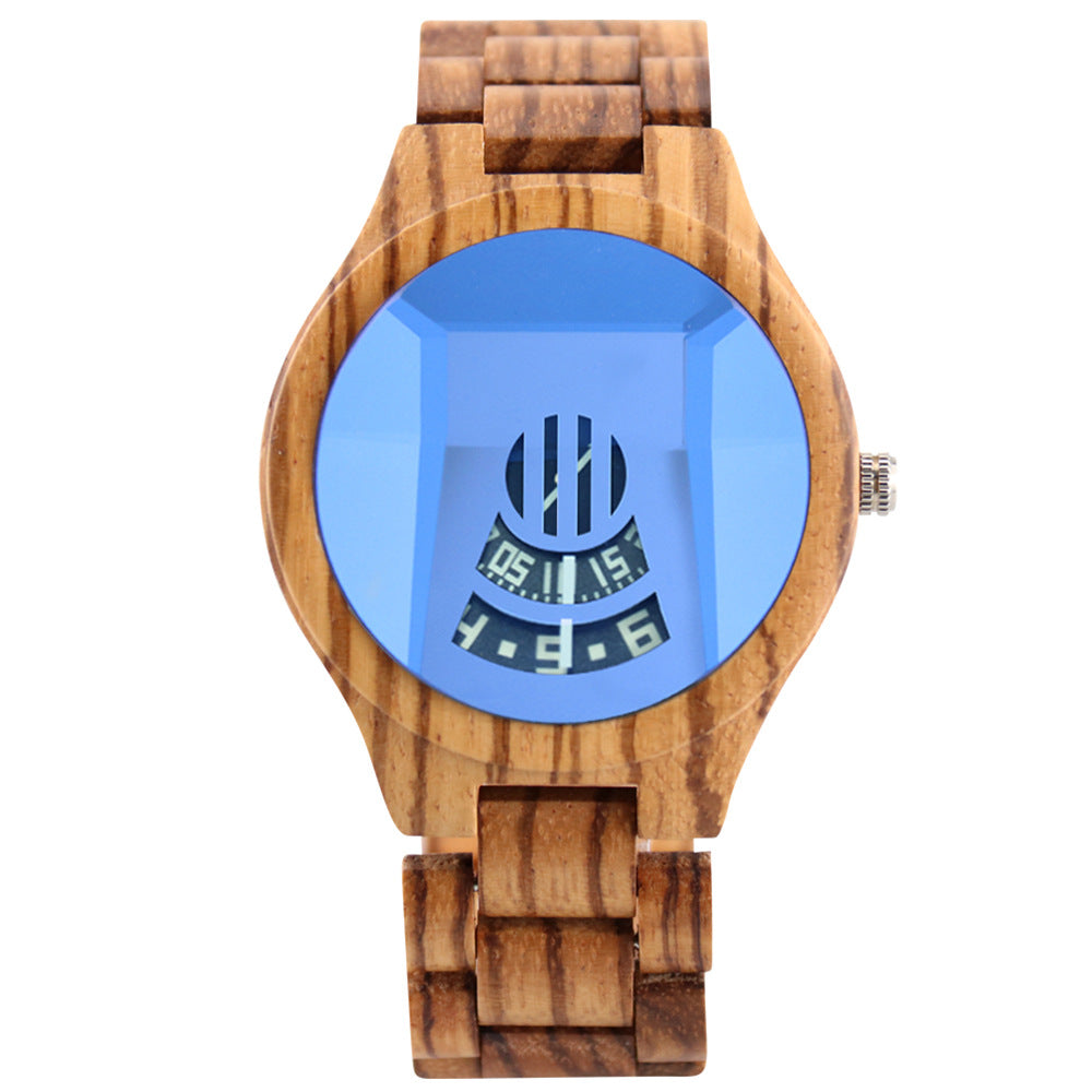 Black Tech Wood Large Dial Quartz Watch