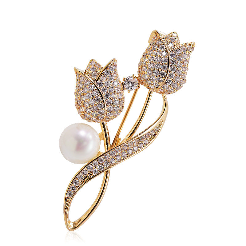 New Fashion Pearl Accessories Button Brooch