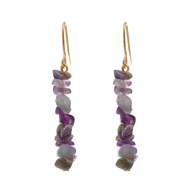 New Natural Crystal Stone Women's Earrings