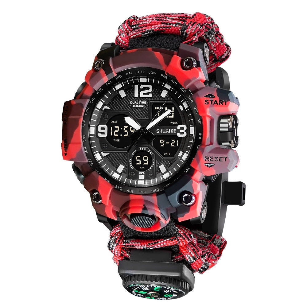 Multi-Functional Double Display Outdoor Electronic Watch
