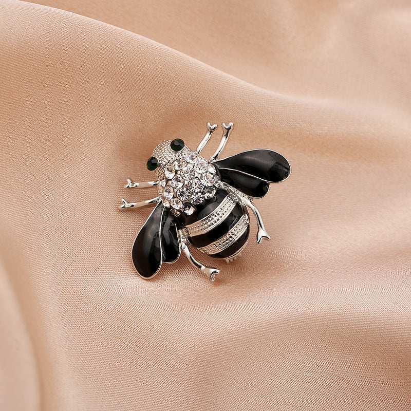 Cartoon Cute Bee Zircon Diamond Pearl Brooch