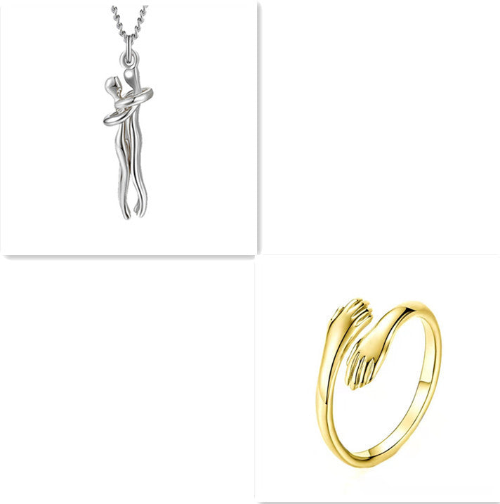Love Hug Necklace - Unisex Couple Jewelry Simple Clavicle Chain