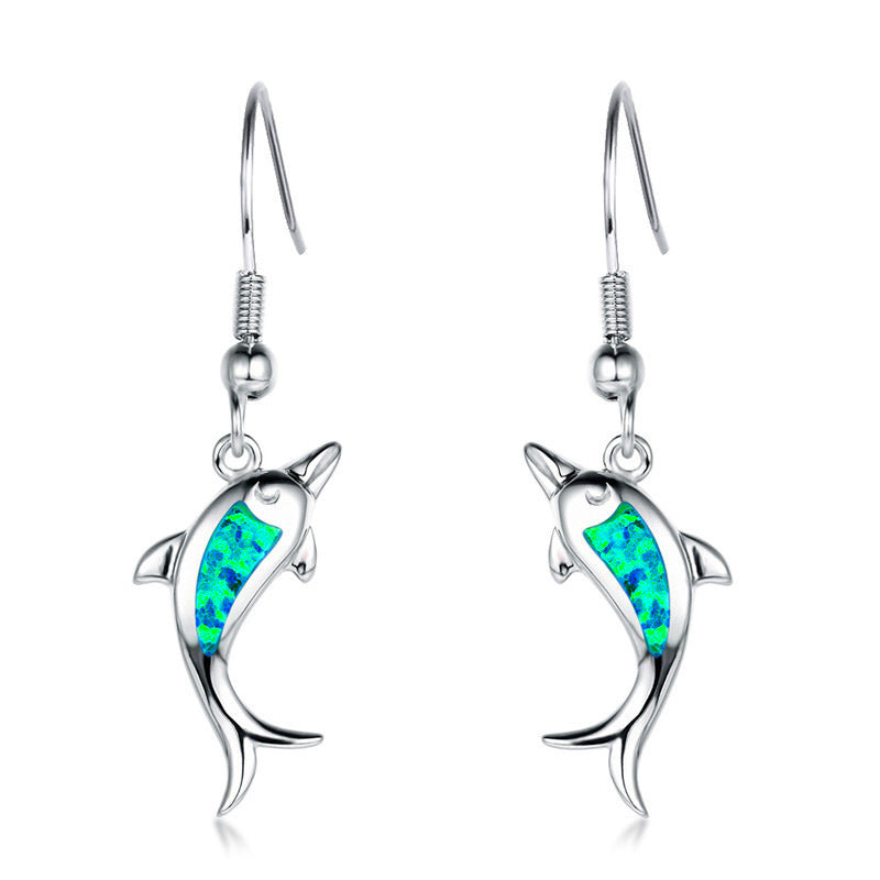 Opal Women's Delicate Dolphin Earrings