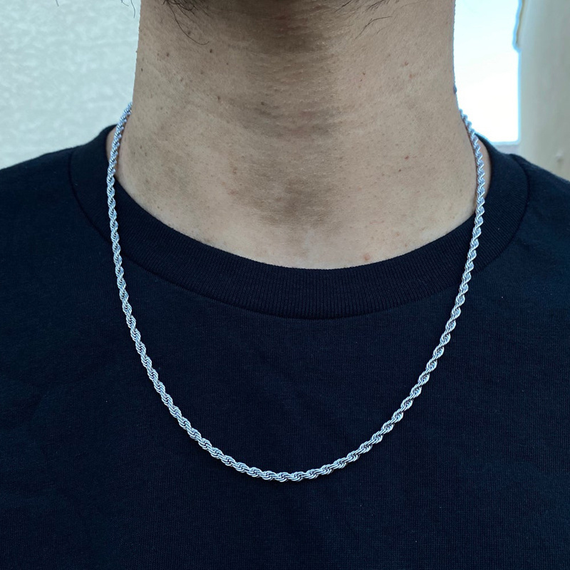 Temperament Fashion Cube Rope Chain Men Necklace