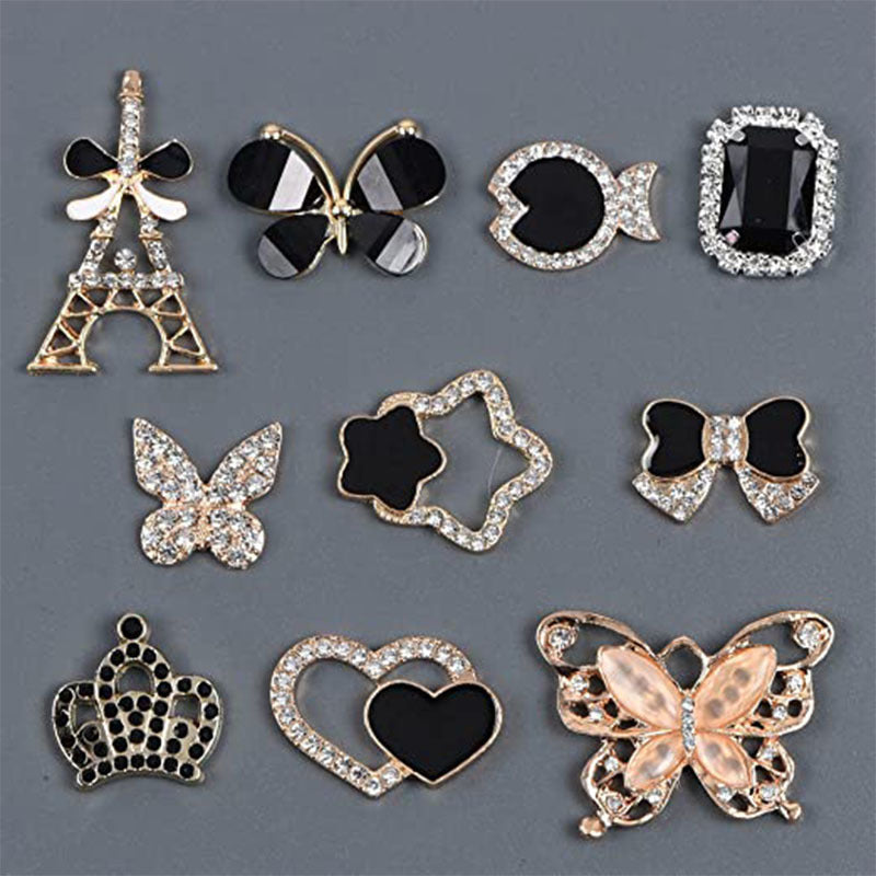 Butterfly Rhinestone Shoe Buckle Hole Shoe Buckle Slippers Sandals Decorative Accessories