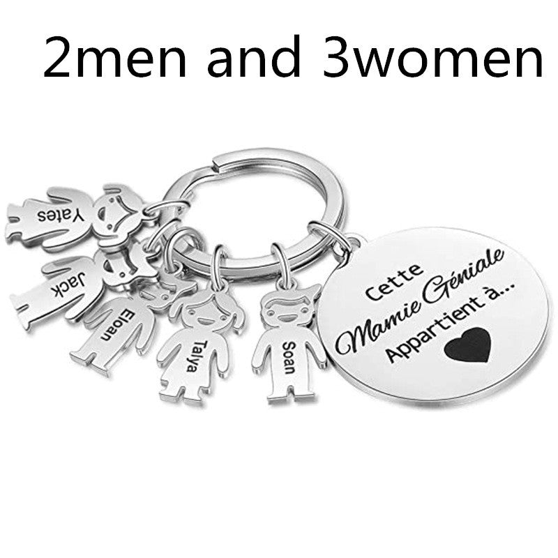 Stainless Steel Boy and Girl Keychain