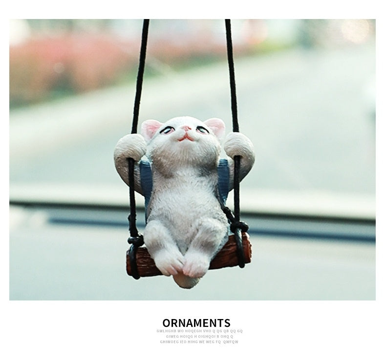 Car Aromatherapy Pendant Kitten Ornaments Inside Car Small Jewelry Rearview Mirror Pendant Accessories