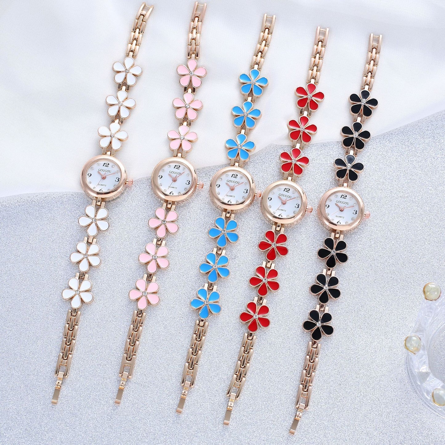 Floral Whisper Quartz Watch & Bracelet Set