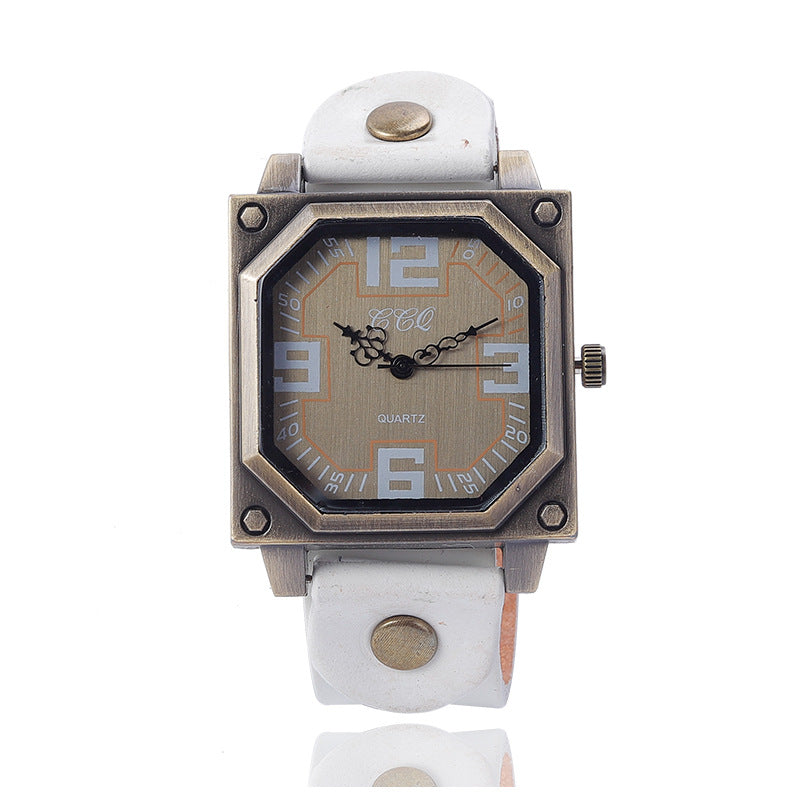 Universal Quartz Pin Buckle Casual Retro Digital Square Women's Watch