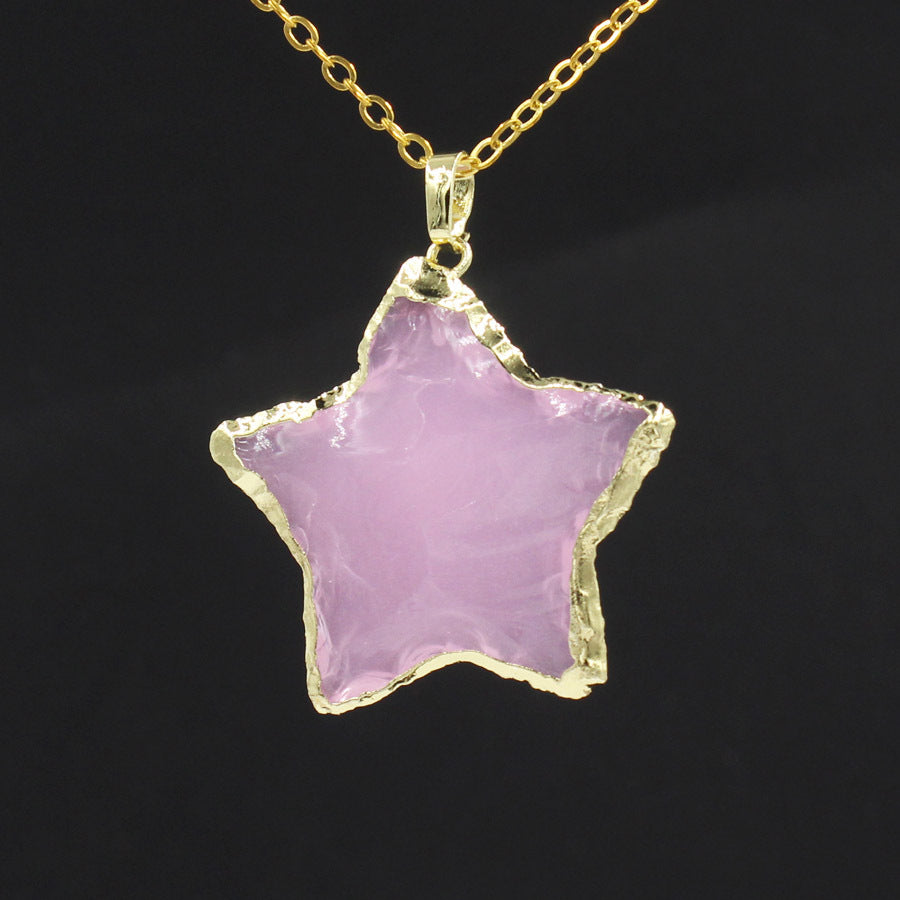 Star Moon Faceted Pendant White Crystal