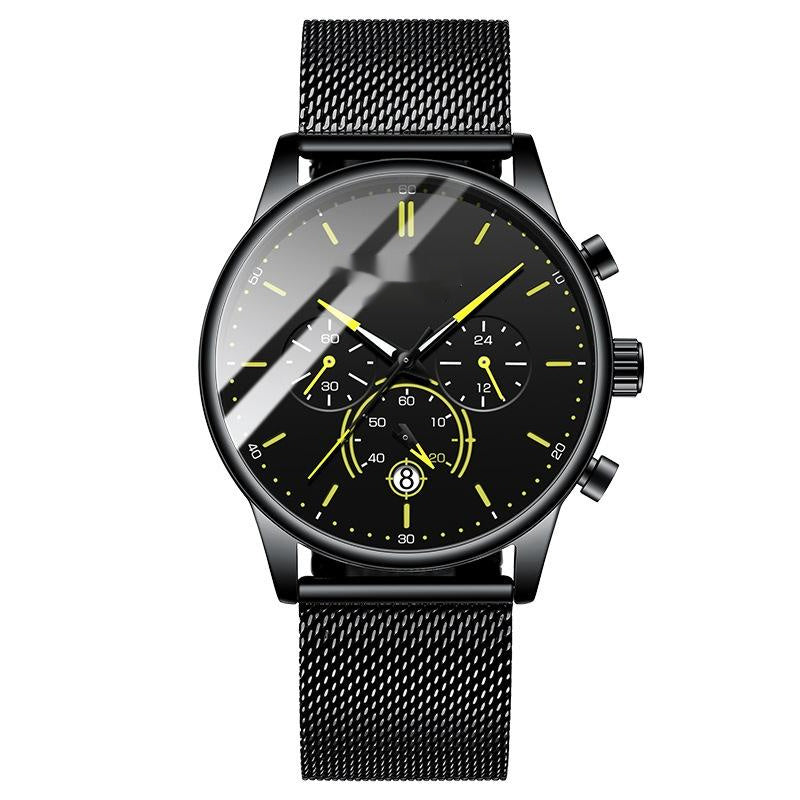 New Timing Luminous Fashion Waterproof Steel Belt Quartz Watch