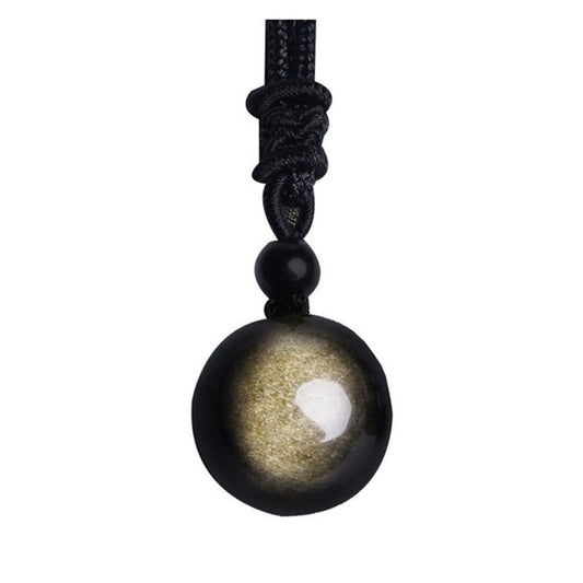 Natural Obsidian "Tears of the Apache" Pendant Necklace