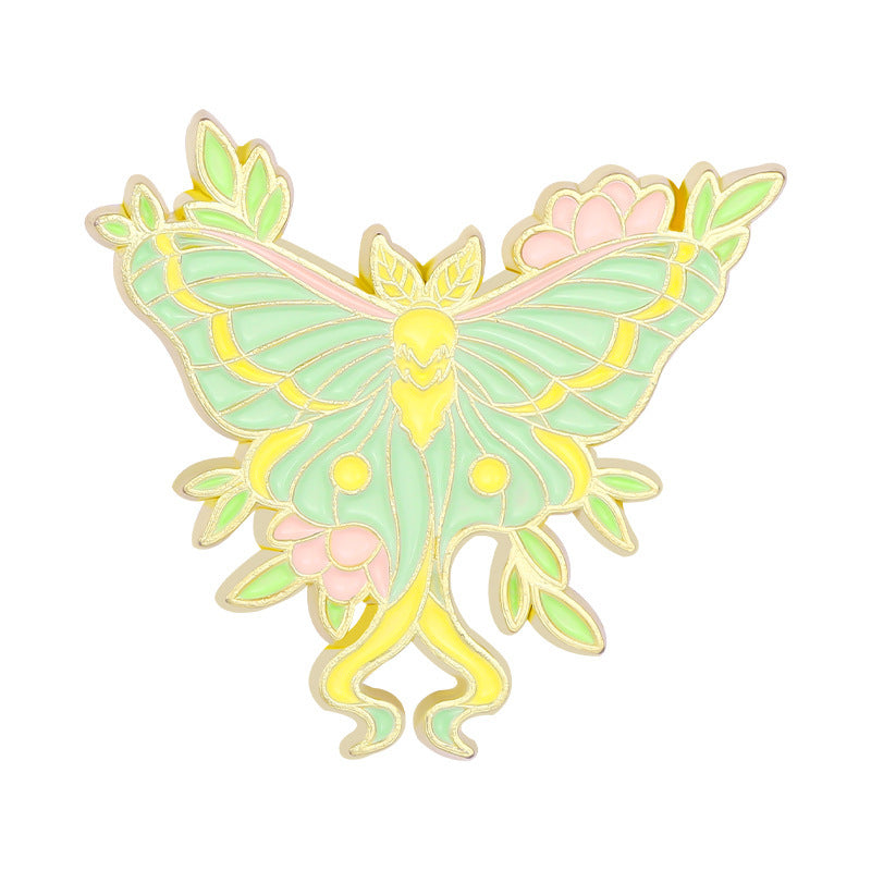 Flower Glaze Lily Colorful Butterfly Brooch