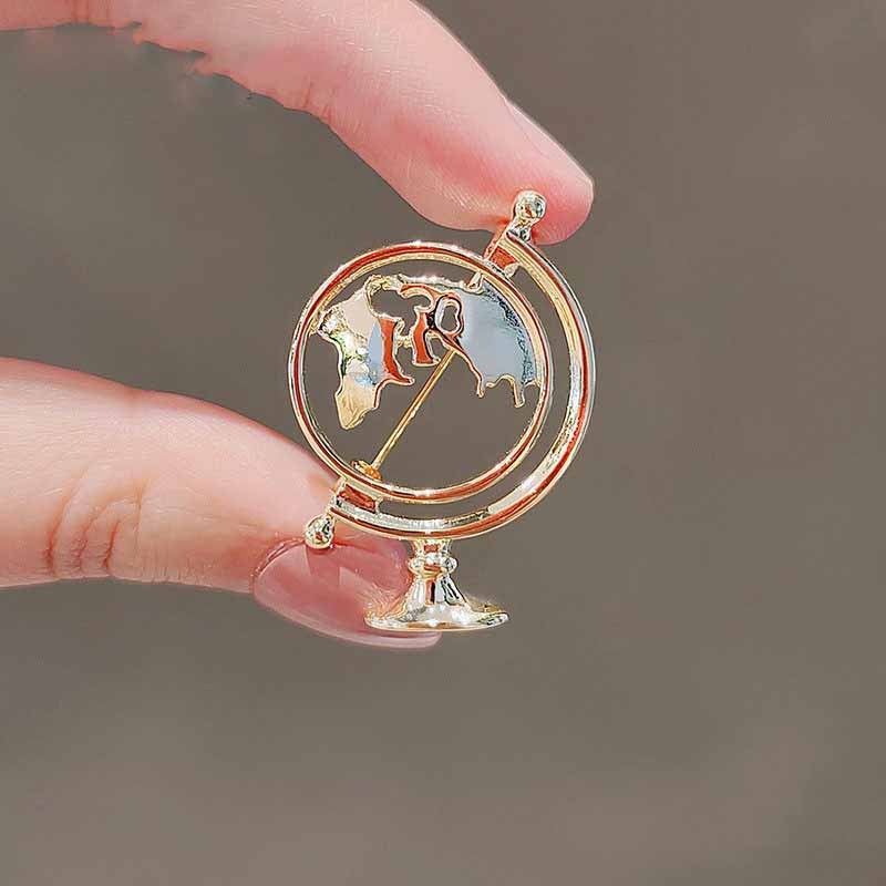 Creative Personality Hollow Globe Alloy Brooch