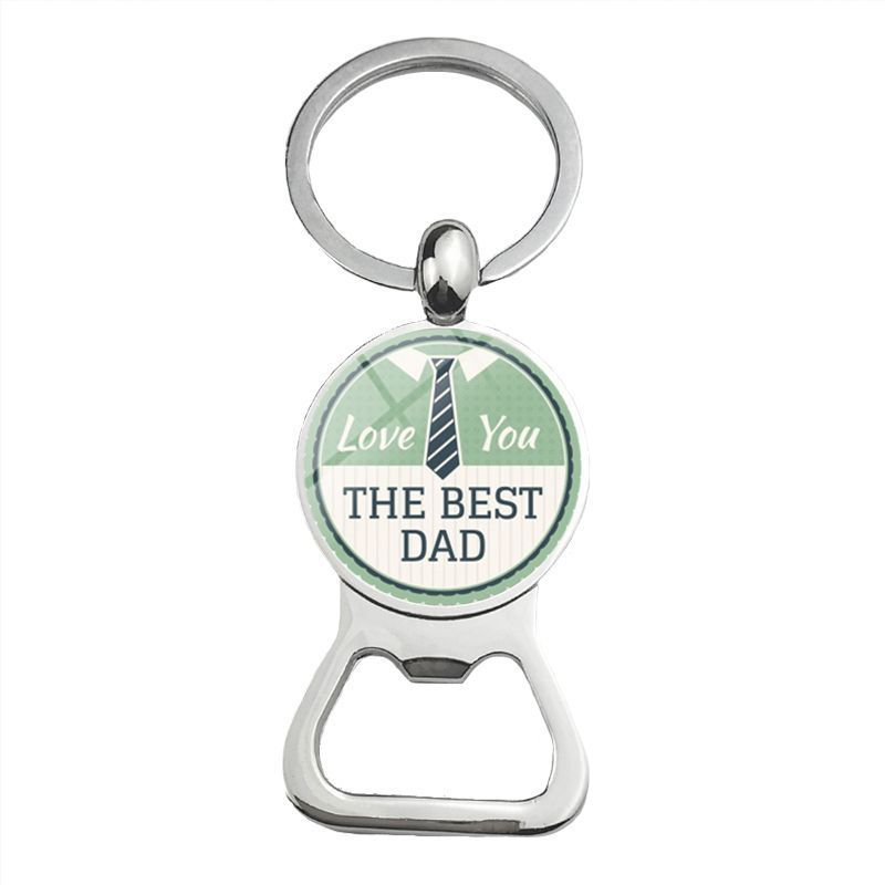 Cute Super Papa Dad Beer Bottle Opener Keychain