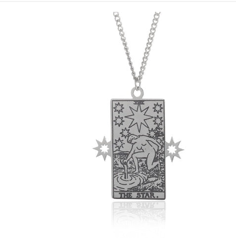 Twelve Constellation Tarot Necklace Retro Constellation Necklace