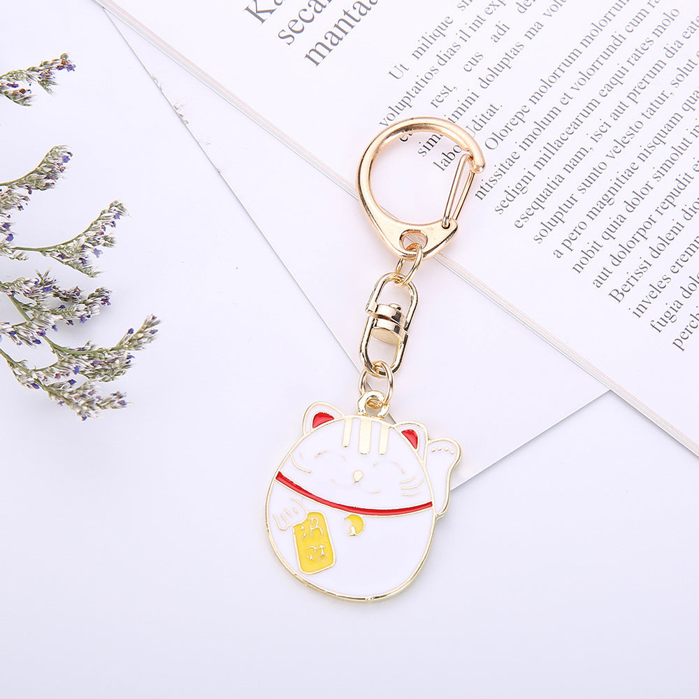 Cartoon Animal Beckoning Cat Cute Dog Keychain