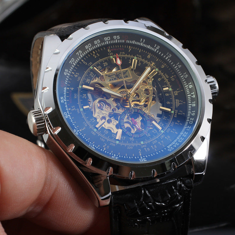 Men's Business Casual Hollow-out Large Dial Automatic Mechanical Watch