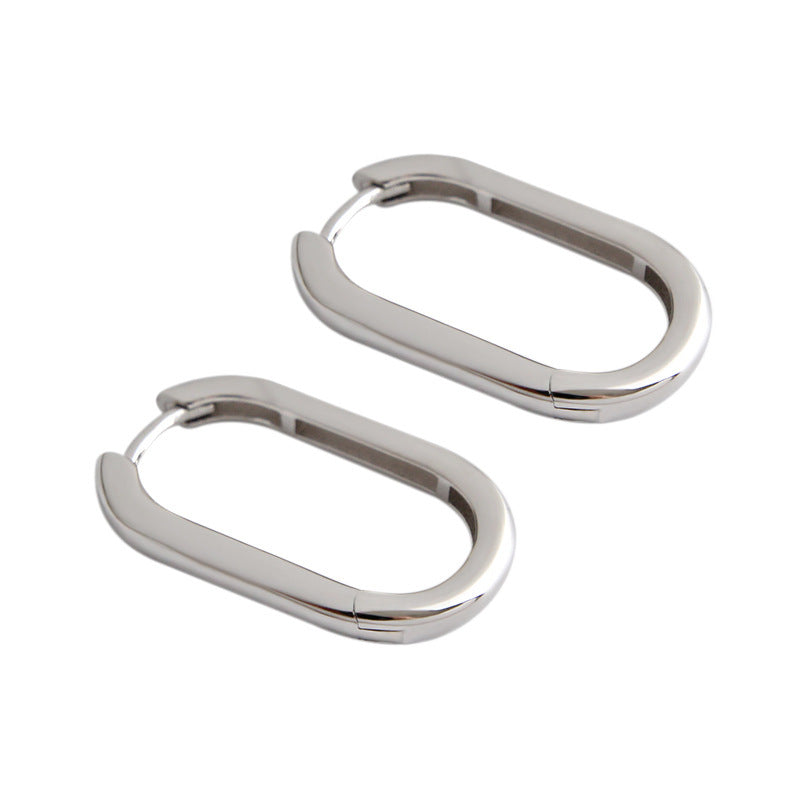 Minimalist Geometric Oval Ring Female Ear Buckle Ear Ring