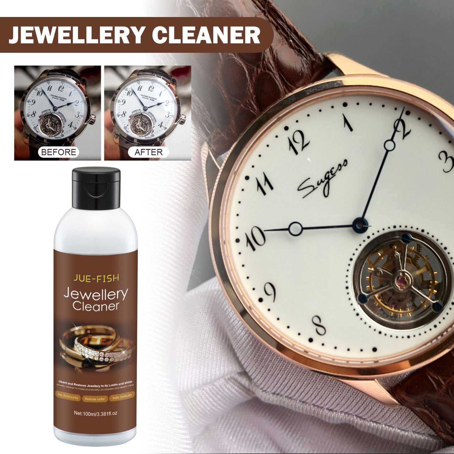 Gold Ring Necklace Dial Maintenance Cleaning Rust Removal Jewelry Cleaning Agent