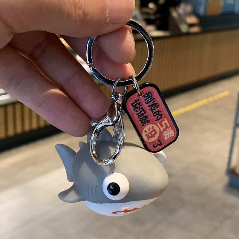 Cartoon Eye-popping Shark Keychain Bag Ornament