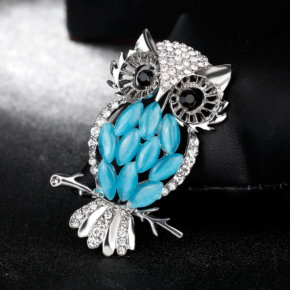 Brooch Jewelry Wholesale Dream Owl Crystal Opal Brooch Corsage