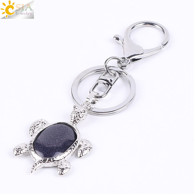 Natural Stone Crystal Key Chain