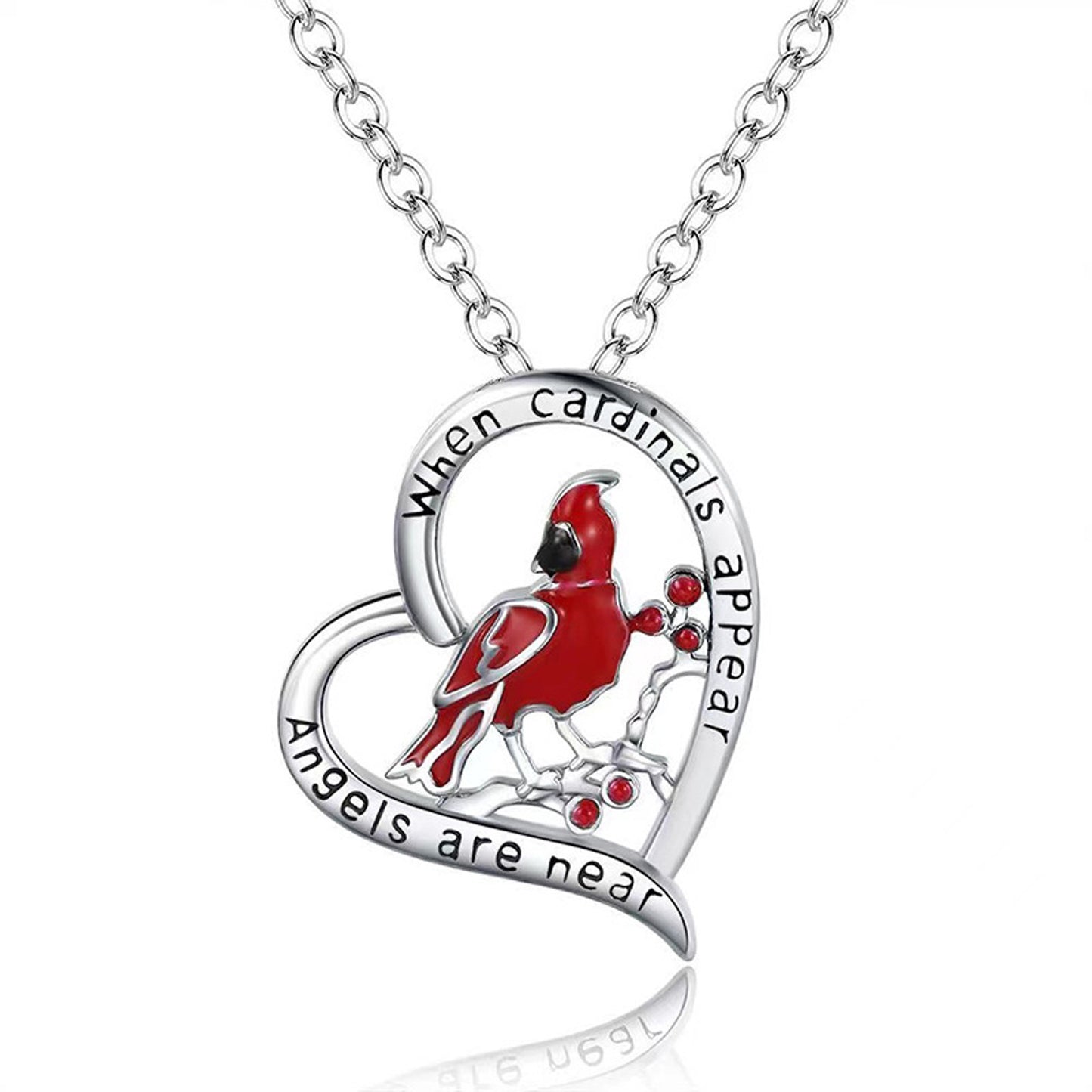 Fashion Creative Cardinal Heart Pendant Necklace