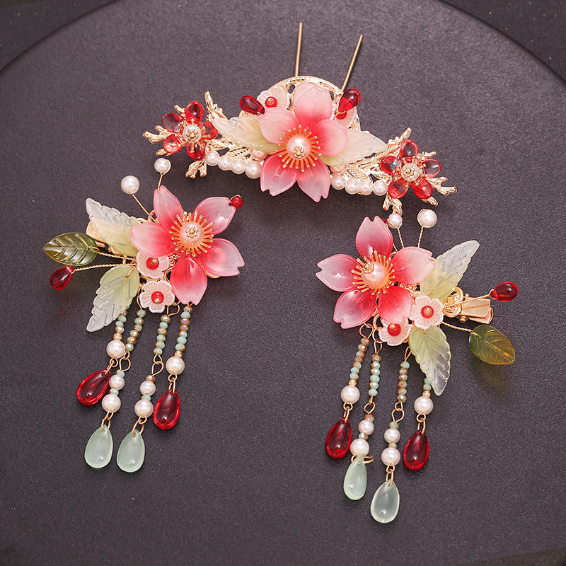 Headdress Hair Plug Fringed Hairpin Full Set Step Rock