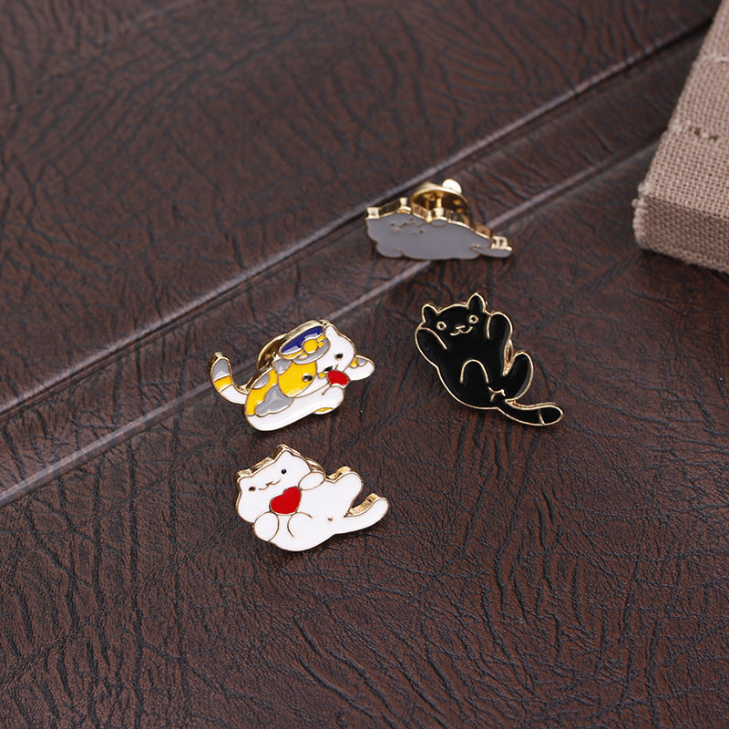 Brooch Cartoon Cute Stay Cute Animal Kitty Expression