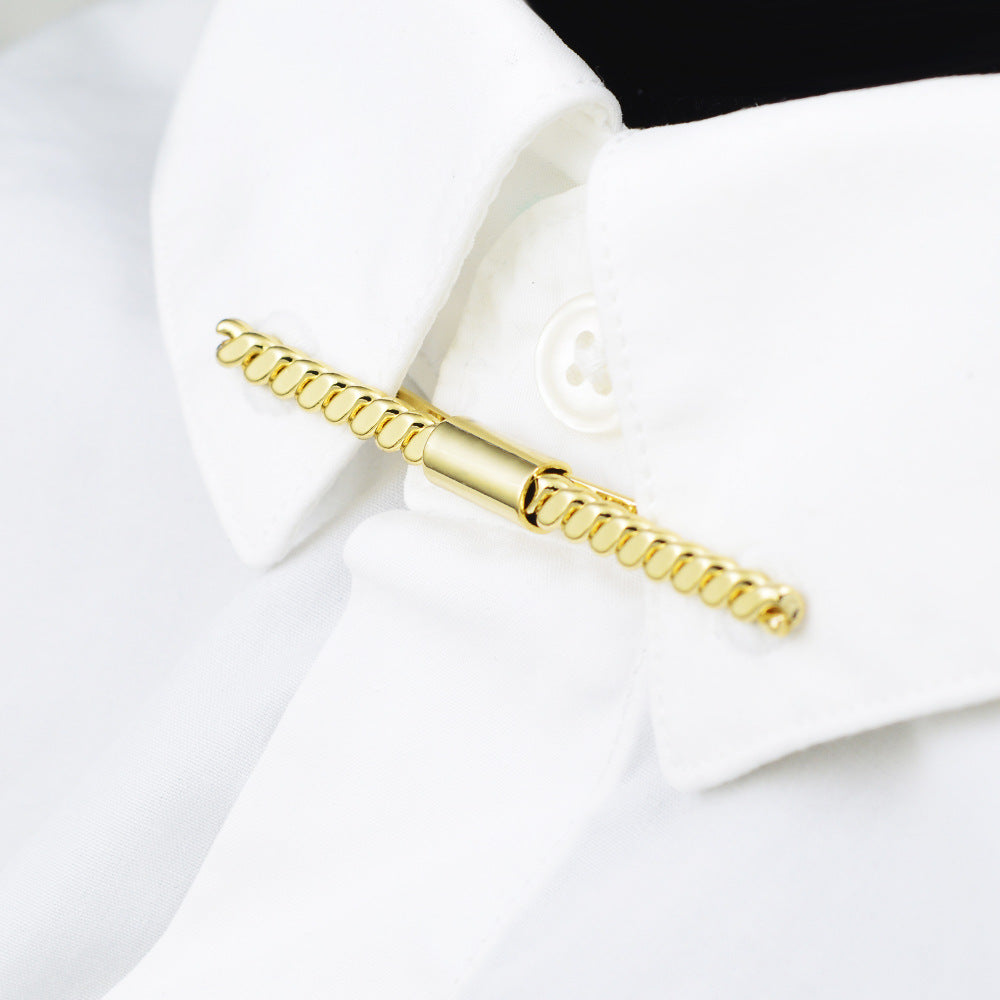 One Word Anti-empty Does Not Hurt The Shirt Collar Angle Clip Tie Collar Bar Simple Cardigan Brooch Collar Pin Collar Button