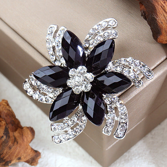 Rhinestone Flower Brooch for Coats