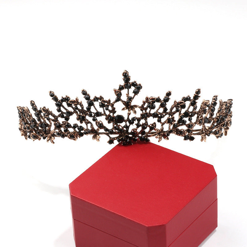 Vintage Bridal Crown Black Atmospheric Baroque Princess