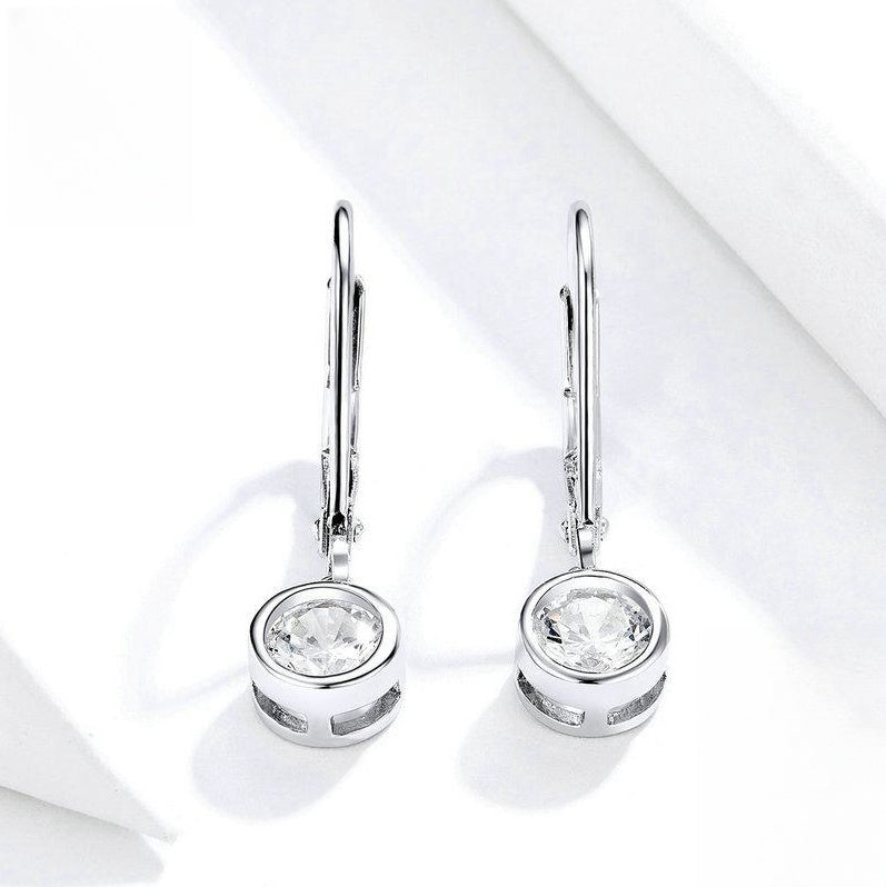 Women's Sterling Silver Zircon Earrings