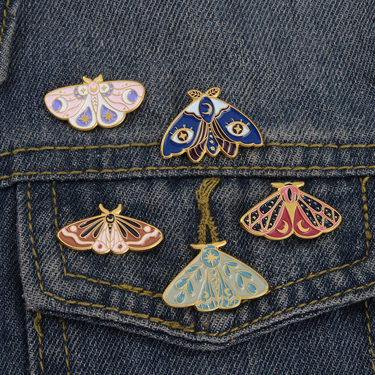 Creative Drip Oil Butterfly Moth Shape Paint Brooch