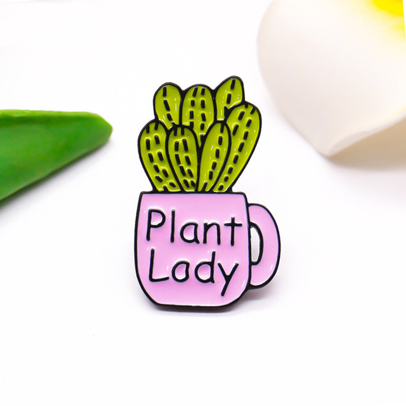 Brooch Cactus Potted Plant Lady Plant Lady Badge