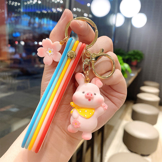 Cherry Blossom Pig Personality Creative Keychain