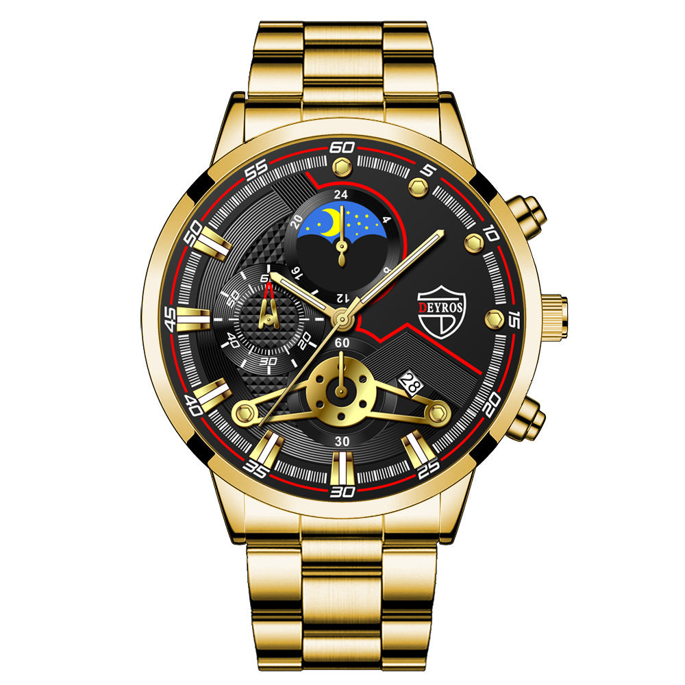 Fashion Men's Calendar Wristwatch Business Quartz Watch Student Watch