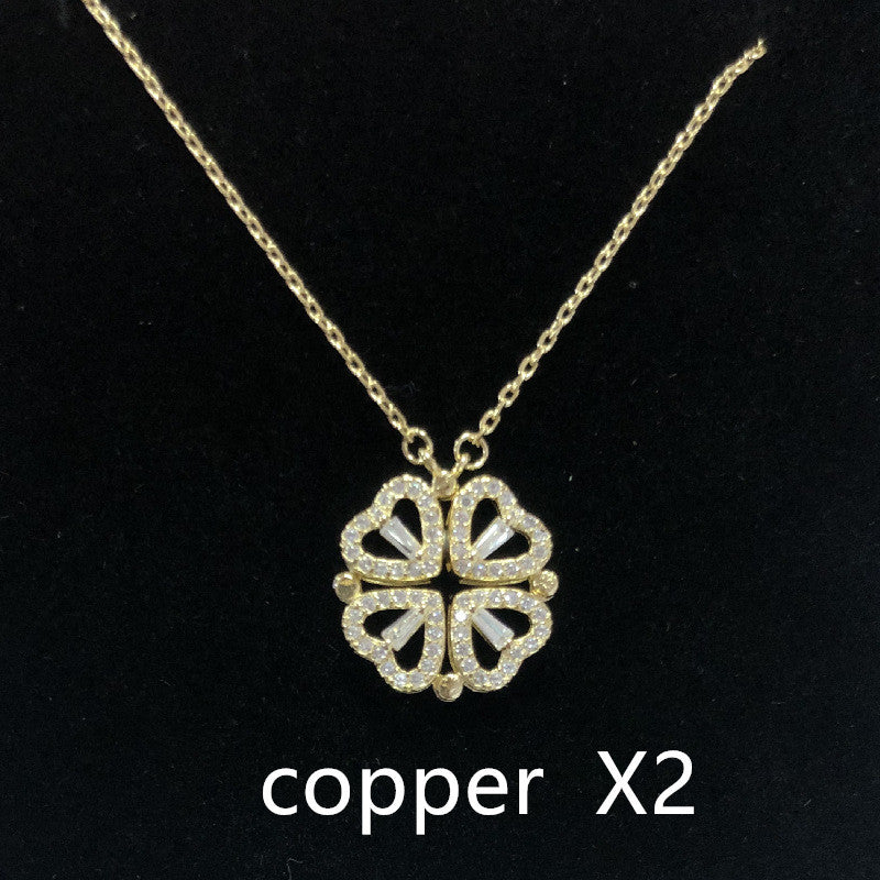 Heart-to-heart Four-leaf Clover Necklace