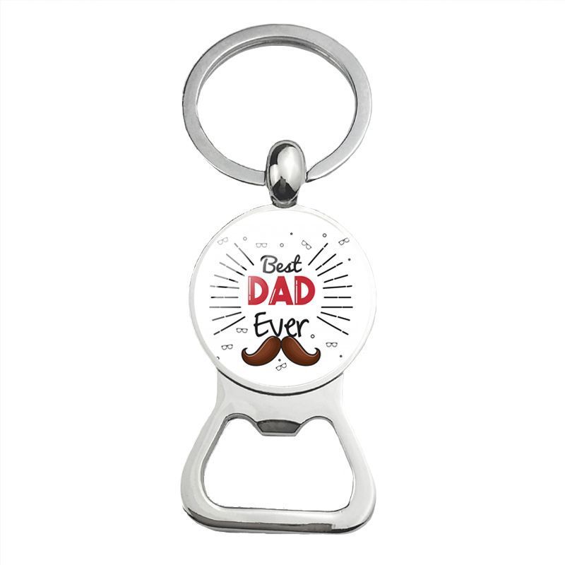 Cute Super Papa Dad Beer Bottle Opener Keychain