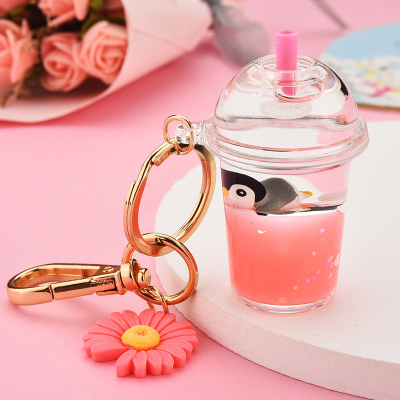 Acrylic Milk Bottle Simulation Milk Tea Cup Keychain