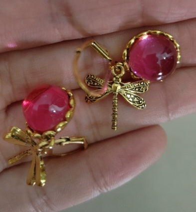 Vintage Dragonfly Pendant Boho Chakra Drop Earrings