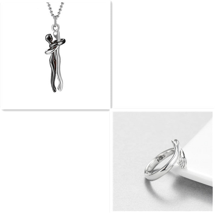 Love Hug Necklace - Unisex Couple Jewelry Simple Clavicle Chain