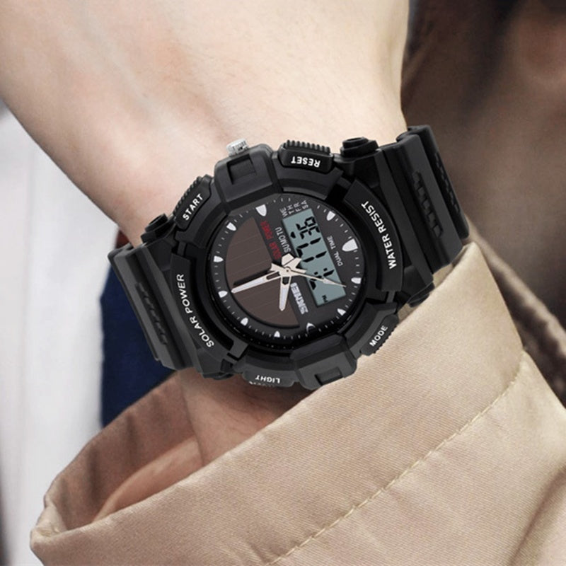 Solar-Powered Double Display Waterproof Outdoor Sports Watch